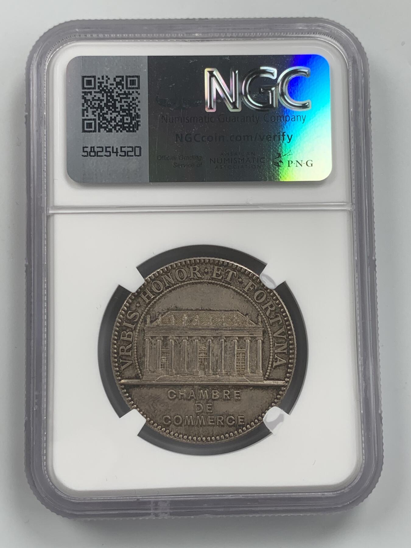 掌中浮雕-藏着的欧洲第053场 NGC MS65 ：法国南特市商会银章，32mm