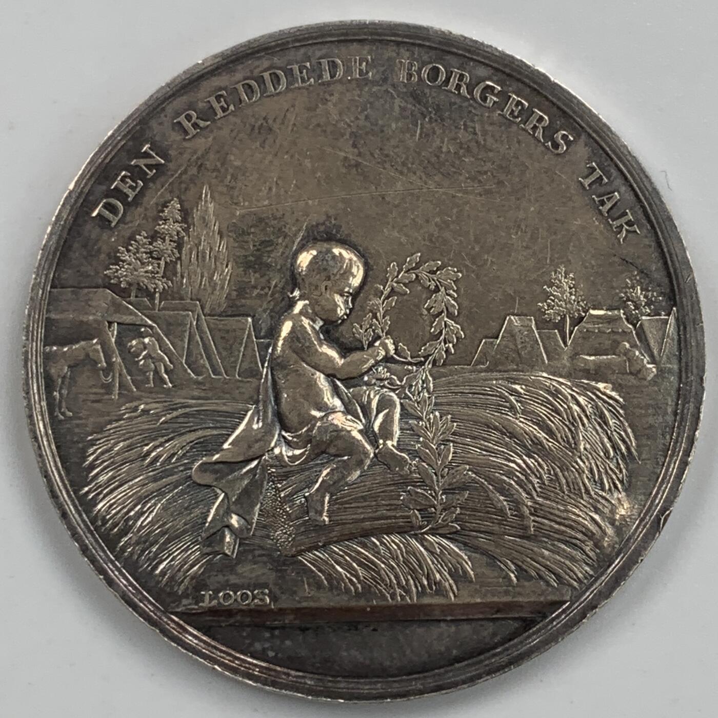 掌中浮雕-藏着的欧洲第053场 1795年丹麦银章，loos作品，36mm，13.7g