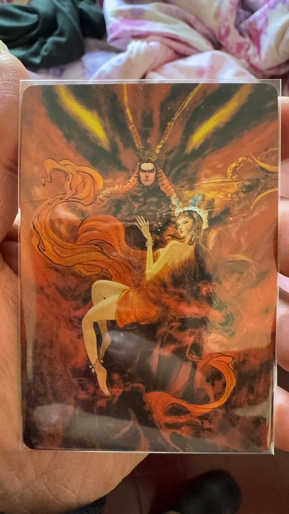 月落卡牌大清仓第6期 三国英雄谱  权迎东  吕布貂蝉合体粗闪特卡一张