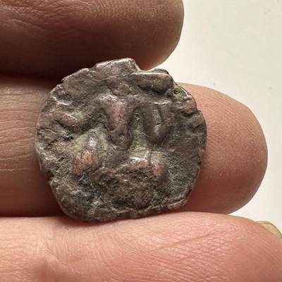 🌹外币初藏🌹🐯2026年第24场  每周二四六晚8️⃣点 接代拍 - 贵霜帝国婆湿色伽时期湿婆瘤牛铜币 直径19mm 重3.9g 丝路生坑