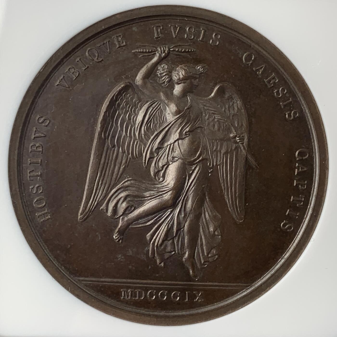 掌中浮雕-藏着的欧洲第053场 NGC MS63 : 1809年拿破仑一世瓦格拉姆战役纪念铜章，42mm