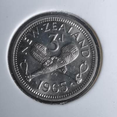 沼泽如烟--第1011场 - 新西兰1965年3便士