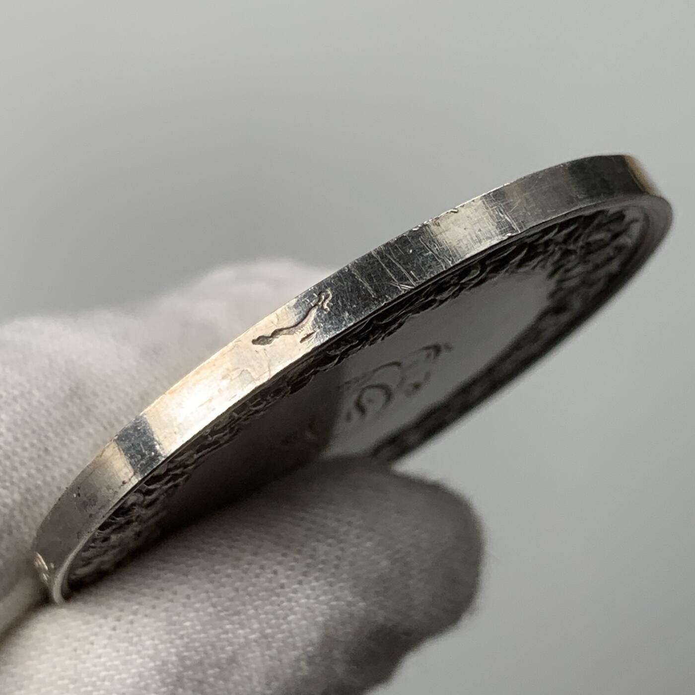 掌中浮雕-藏着的欧洲第053场 1839年法国古典银婚章，油灯边铭，41.5mm，32g