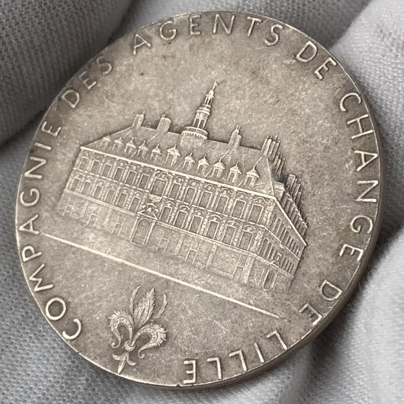掌中浮雕-藏着的欧洲第053场 法国里尔证券经纪人公司银章，36mm，20g