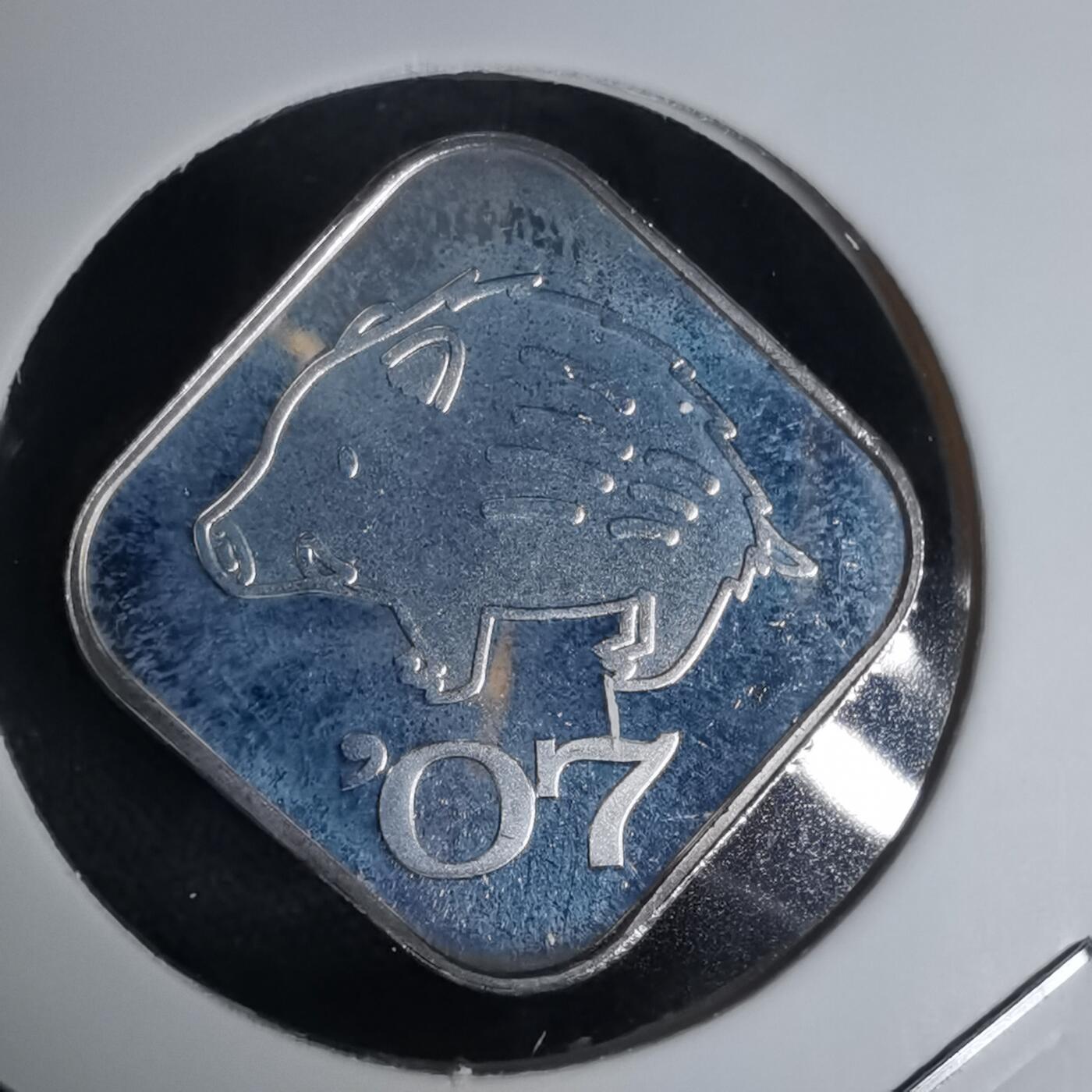 沼泽如烟--第1011场 2007年猪年生肖章纯银章4.3克