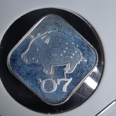 沼泽如烟--第1011场 - 2007年猪年生肖章纯银章4.3克