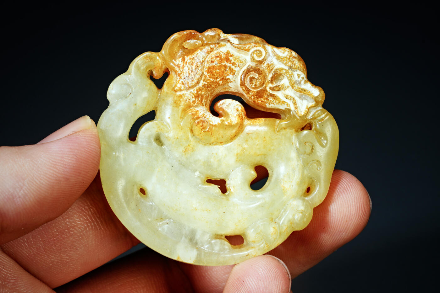 上海都达杂项专场四十四【全场包邮】  古玉 螭龙玉佩91-100