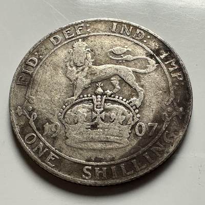 🌹外币初藏🌹🐯2026年第24场  每周二四六晚8️⃣点 接代拍 - 英国1907年一先令银币 5.6克92.5%高银