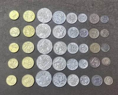 北京马甸外国币专卖第148期，外国币，中国早期纪念币专场，陆续上拍，欢迎关注 - 澳大利亚流通币全套5套