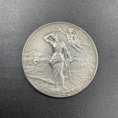 「木头集藏」章牌专场-第69场 - A.Desaide～法国拉雷奥勒农业协会银章，直径：36.5 mm，20.6 g，边铭：菱形厂标 ARGENT 野猪头银标，刻画精致。