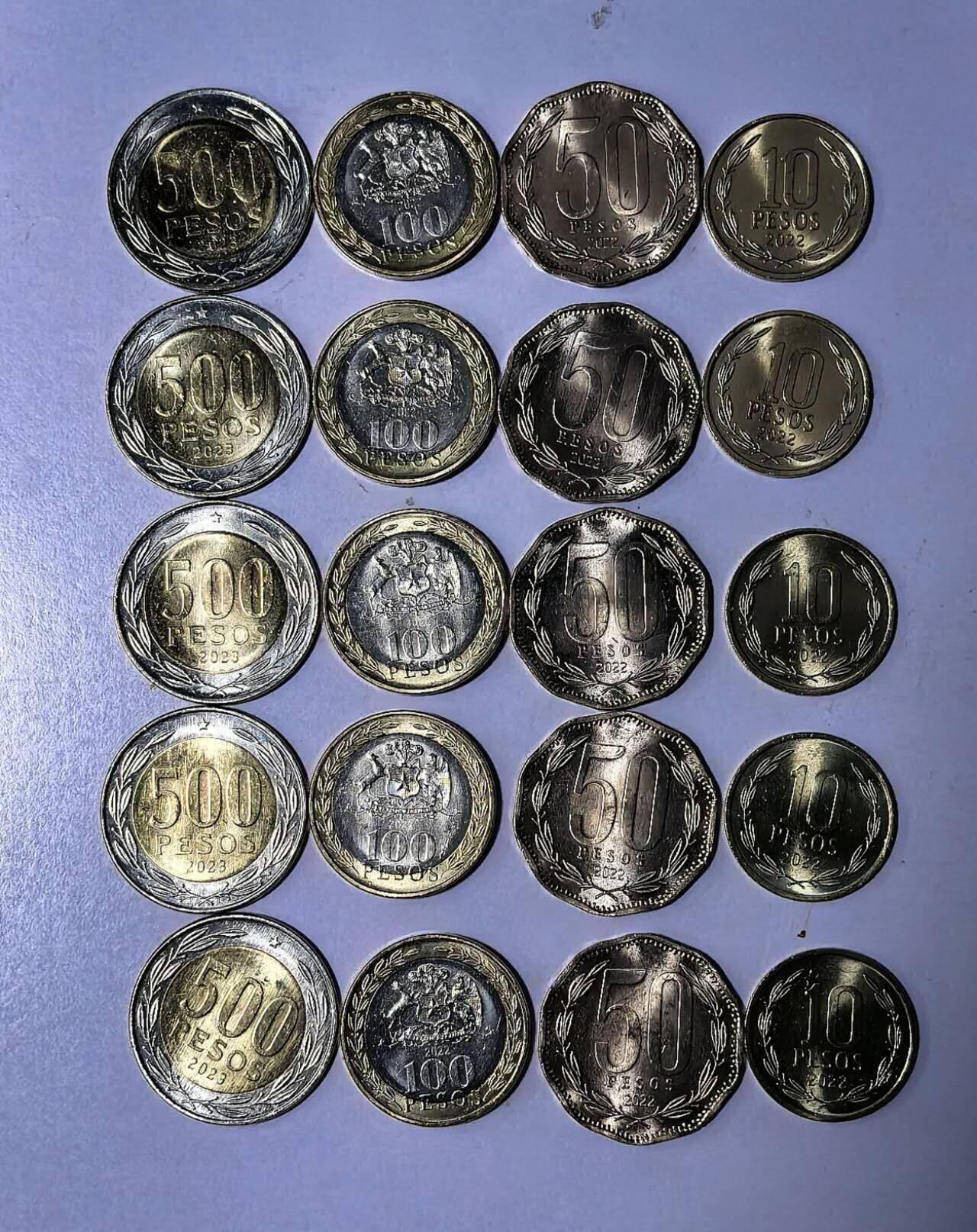 北京马甸外国币专卖第148期，外国币，中国早期纪念币专场，陆续上拍，欢迎关注  原卷拆的未流通品智利5套