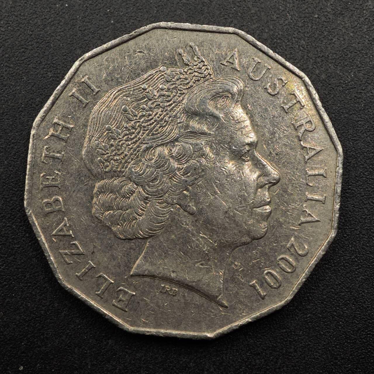 【淘币小摊】实时拍第八百七十五拍   散币场    每周一统一发货 澳大利亚2001年50分纪念币