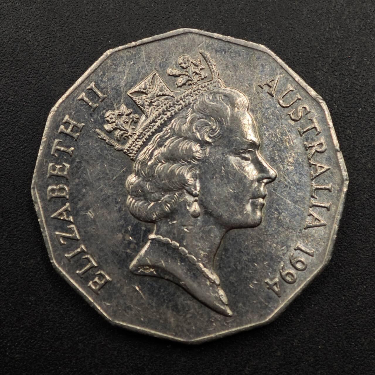 【淘币小摊】实时拍第八百七十五拍   散币场    每周一统一发货 澳大利亚1994年50分纪念币