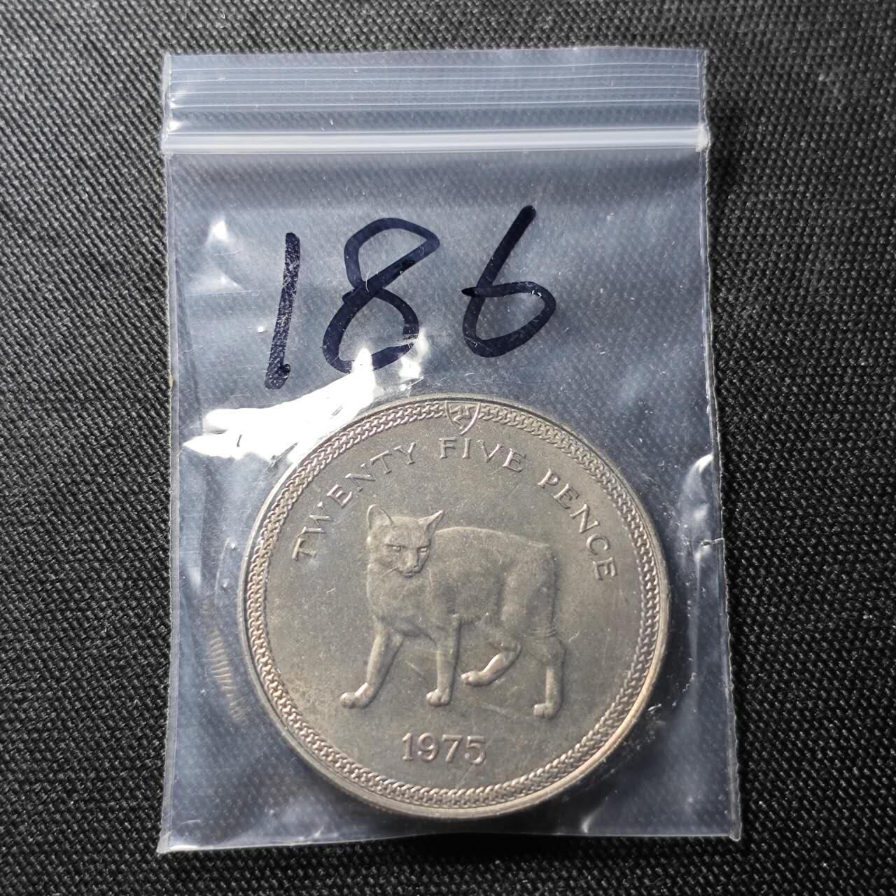 KK钱币收藏小铺   套币 批量/好品散币专场 2月预留时间 周末发货  1975马恩岛1克朗 无尾猫纪念币