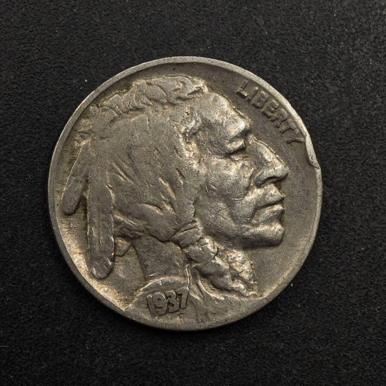 【淘币小摊】实时拍第八百七十五拍   散币场    每周一统一发货 美国1937年野牛五分