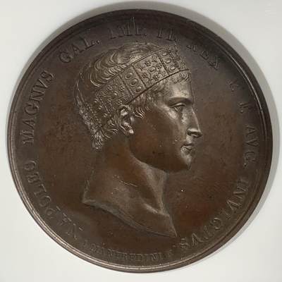 掌中浮雕-藏着的欧洲第053场 - NGC MS63 : 1809年拿破仑一世瓦格拉姆战役纪念铜章，42mm