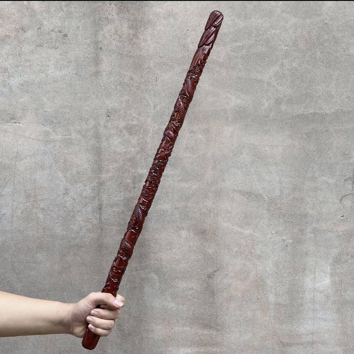 紫檀木双龙武术棍