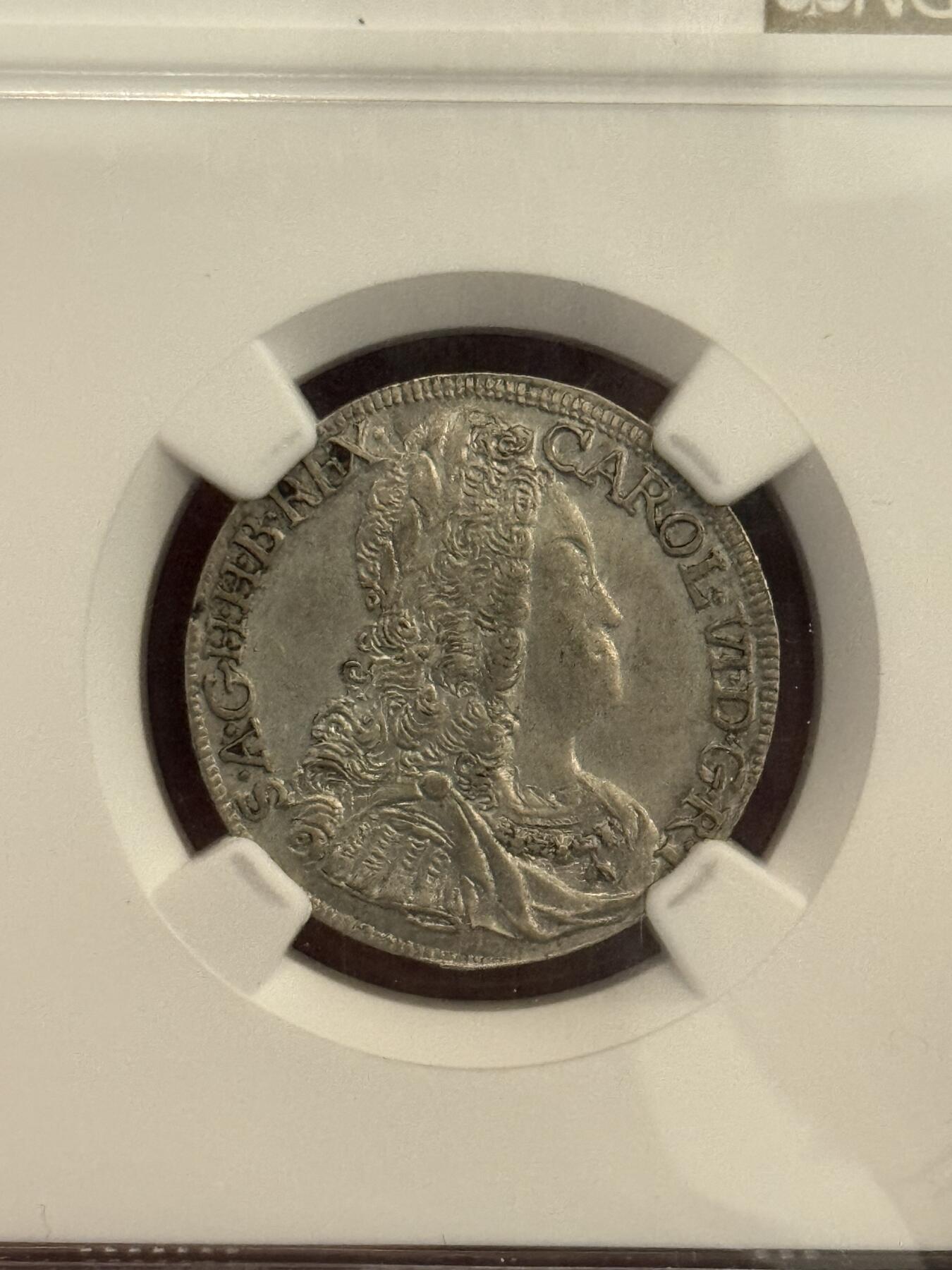 NGC-AU58 1729神罗卷毛6克鲁泽银币