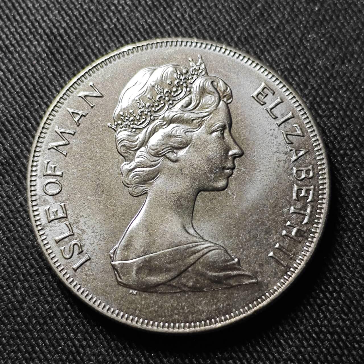 KK钱币收藏小铺   套币 批量/好品散币专场 2月预留时间 周末发货  1975马恩岛1克朗 无尾猫纪念币