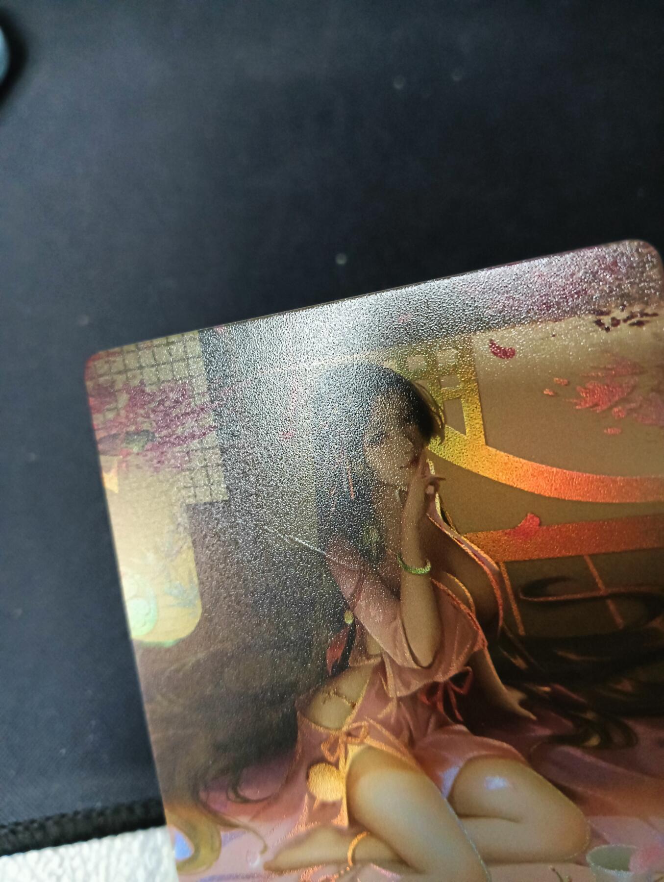 花开卡拍第61期（3月7号周六截拍，品控勿拍!!!拍品不寄存，运费5元（新疆需补运费差价或顺丰到付），自制卡难免瑕疵，可能存在轻微撞角爆边等出厂瑕疵，品控介意勿拍！） 鸡腿卡牌 倾国倾城某一弹B，彩闪9张，其中一张有划痕