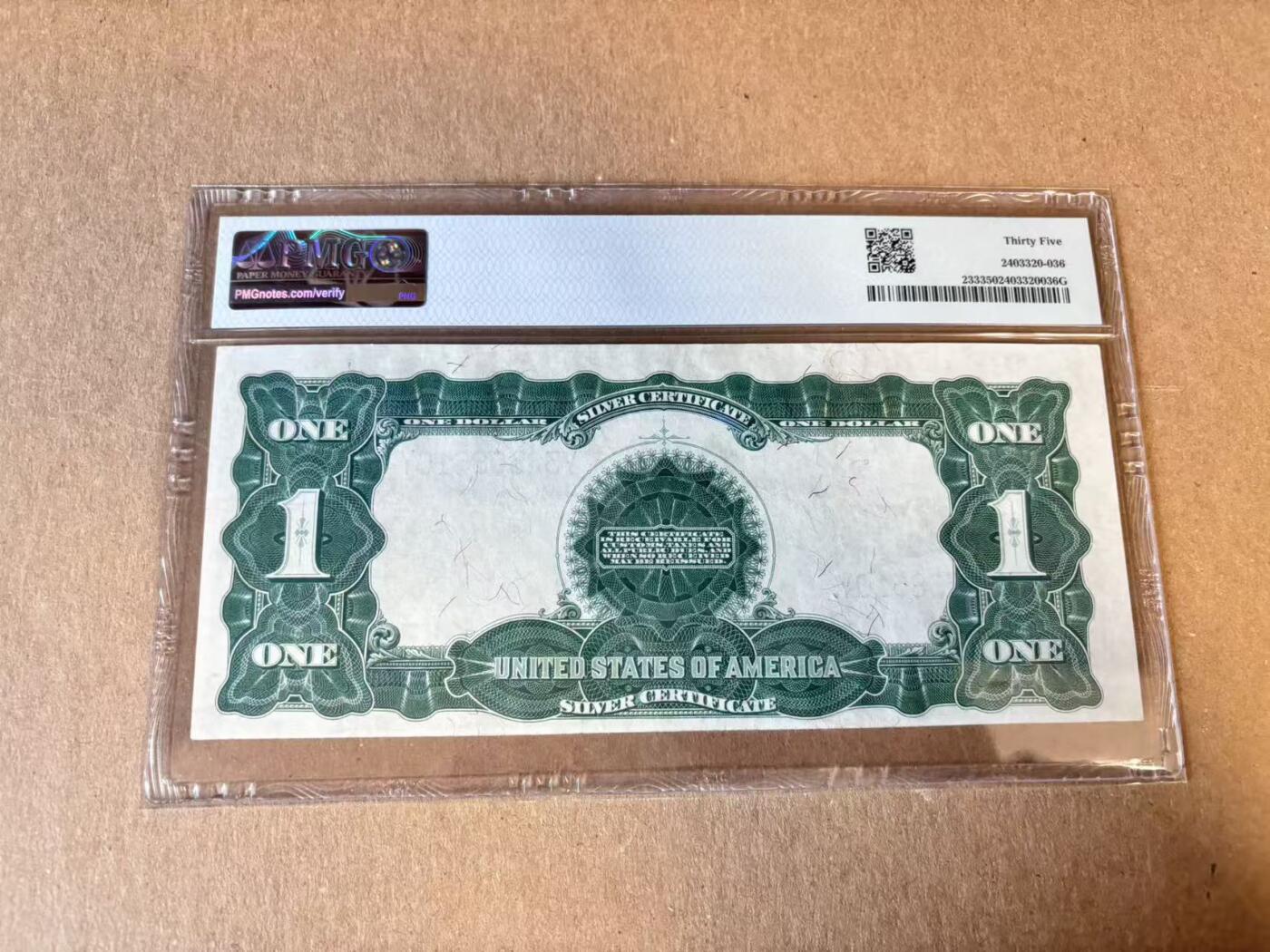 (800期大拍拍品火热征集中🔥）【Blue Auction】世界纸币精拍第790期——18级TOP拍卖/信誉/品质/专业/高效💫  【无47】美国 1899年1美金 银币券 大黑鹰 PMG35