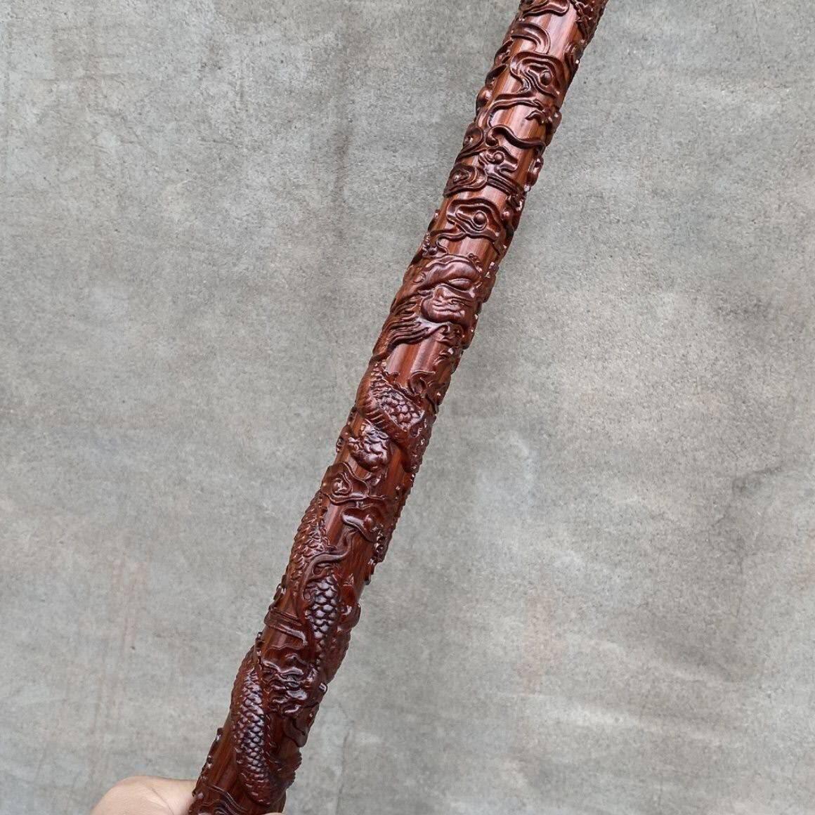 紫檀木双龙武术棍