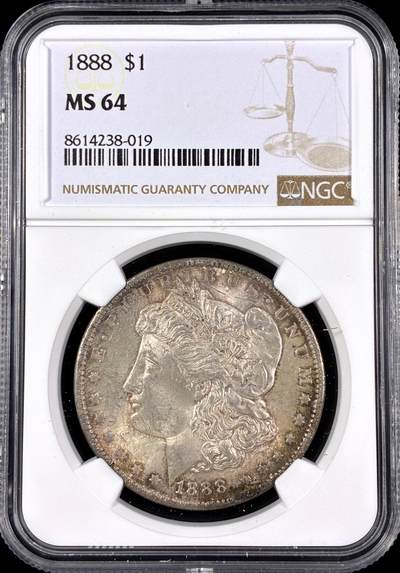 【雨安】【直播拍卖】【第0126期-评级币章】2026-03-07 周六 19:30 (金价1176, 银价22.16) - [评级美洲] USA 美国 1美元 (1878-1921) 摩根 1888年  NGC-MS64