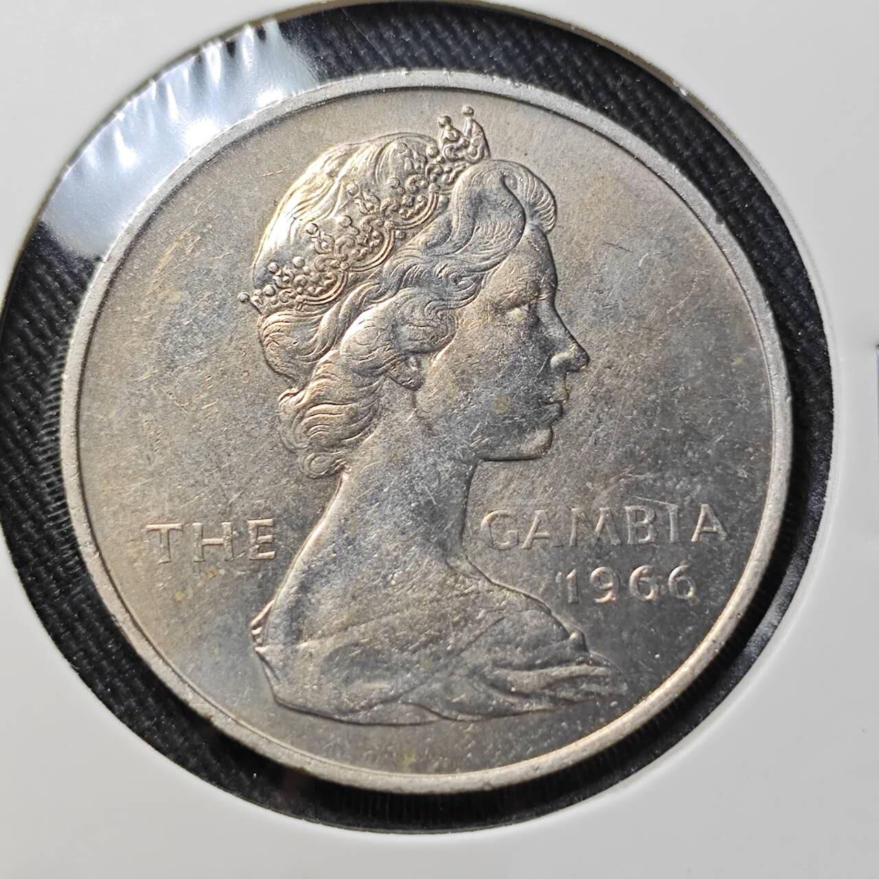 KK钱币收藏小铺   套币 批量/好品散币专场 2月预留时间 周末发货  1966英属冈比亚4先令