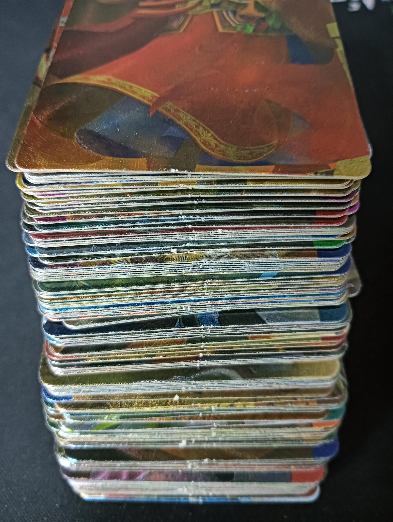 花开卡拍第61期（3月7号周六截拍，品控勿拍!!!拍品不寄存，运费5元（新疆需补运费差价或顺丰到付），自制卡难免瑕疵，可能存在轻微撞角爆边等出厂瑕疵，品控介意勿拍！） 【新疆顺丰到付】鲁艺摩点众筹水浒英雄榜（特种油墨经典色折光闪卡版），130+张，鲁艺经典渣渣卡，品相一般默认瑕疵介意勿拍