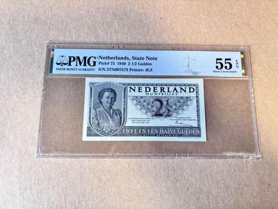 (800期大拍拍品火热征集中🔥）【Blue Auction】世界纸币精拍第790期——18级TOP拍卖/信誉/品质/专业/高效💫  - 荷兰 1949年2 1/2盾 PMG55EPQ 