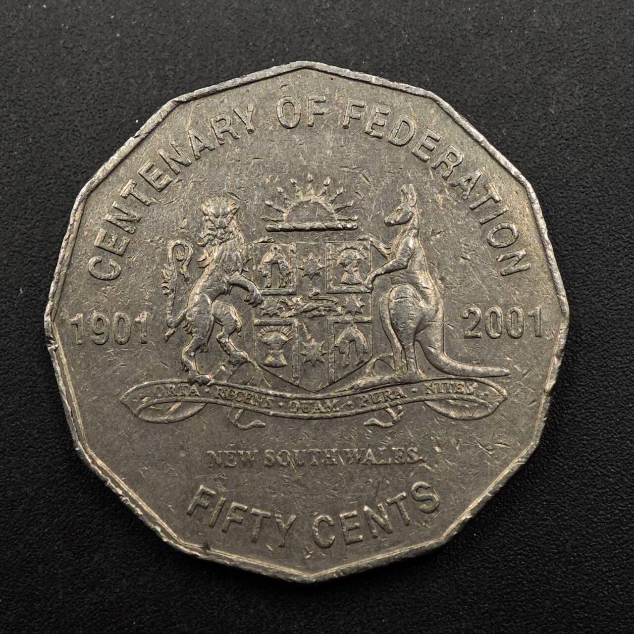 【淘币小摊】实时拍第八百七十五拍   散币场    每周一统一发货 澳大利亚2001年50分纪念币
