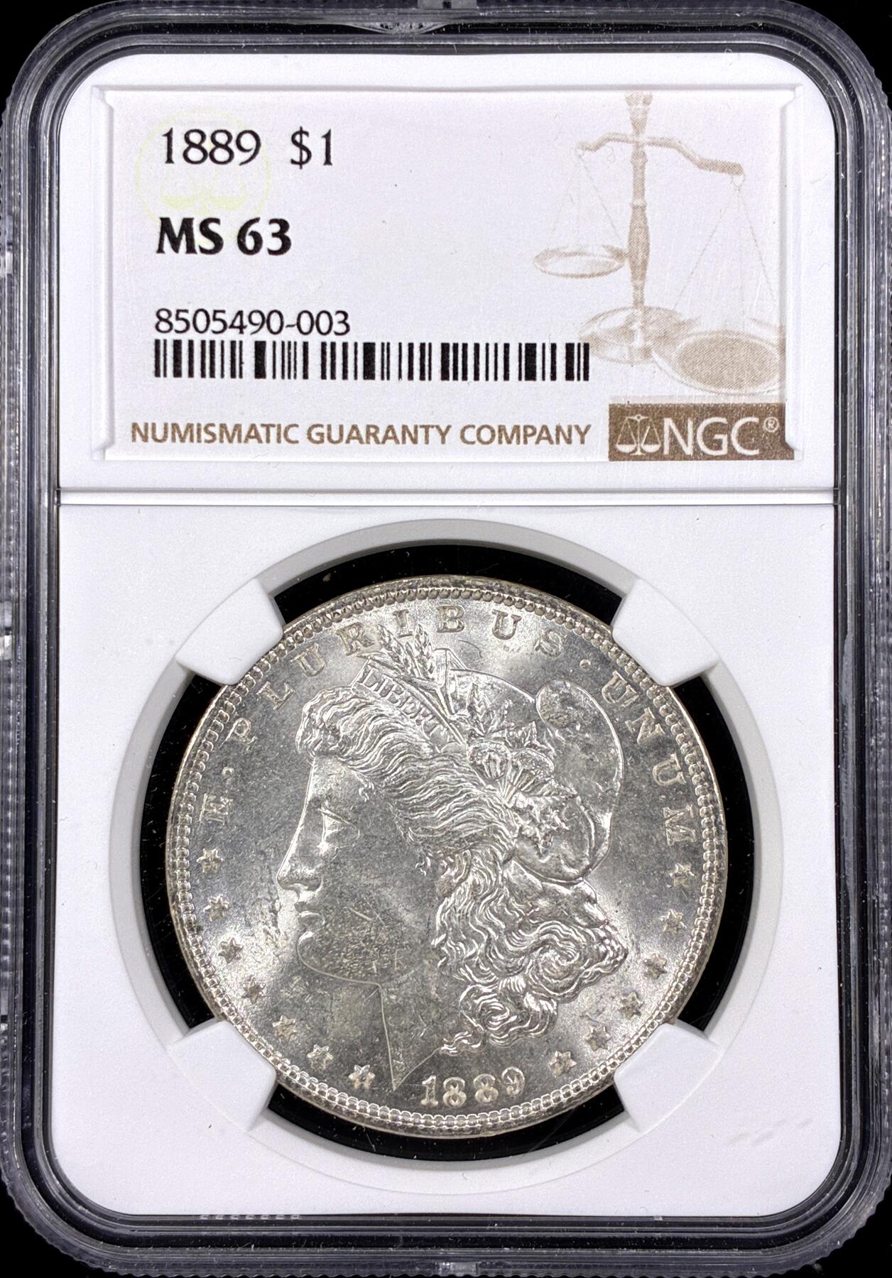 【雨安】【直播拍卖】【第0126期-评级币章】2026-03-07 周六 19:30 (金价1176, 银价22.16) [评级美洲] USA 美国 1美元 (1878-1921) 摩根 1889年  NGC-MS63