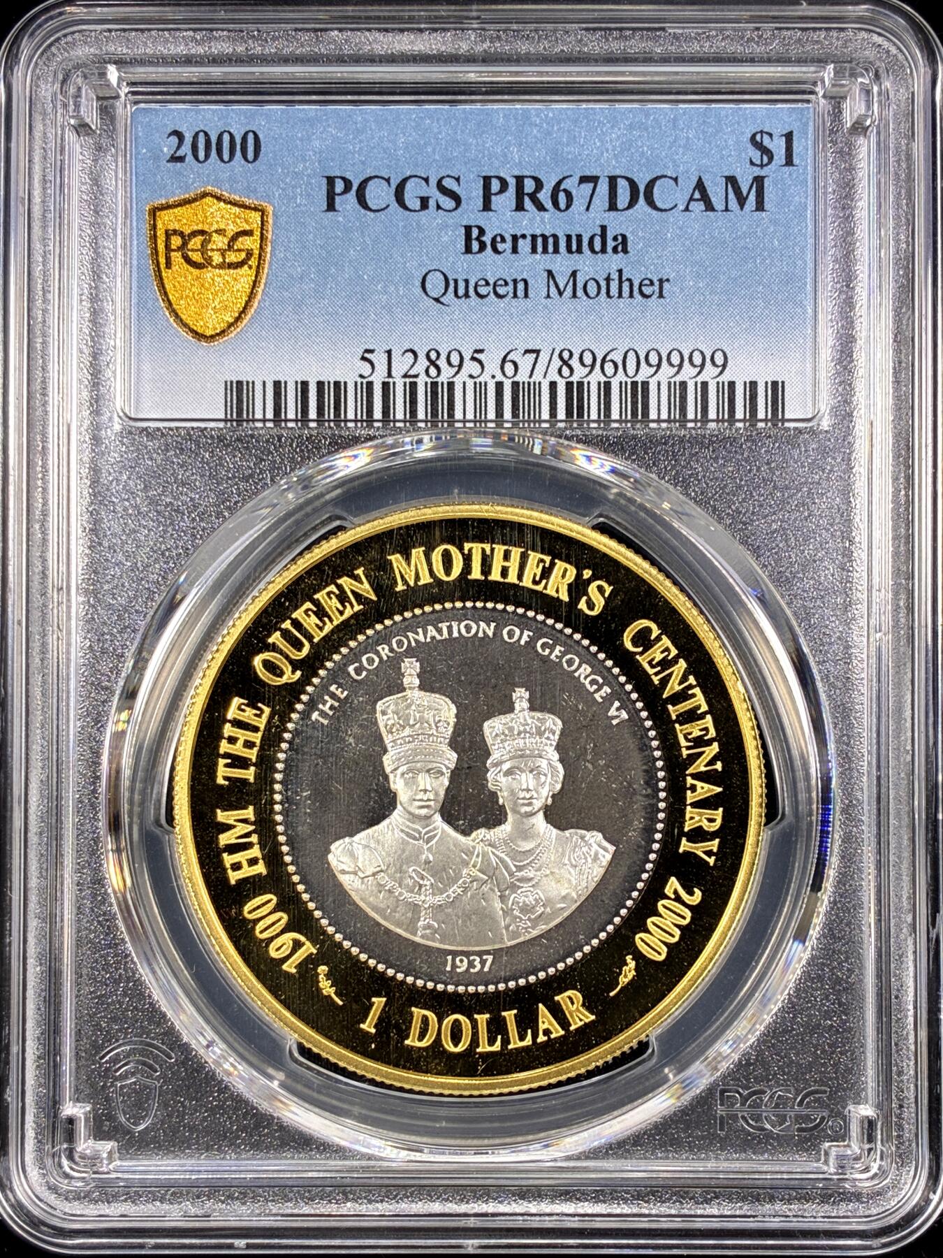 【雨安】【直播拍卖】【第0126期-评级币章】2026-03-07 周六 19:30 (金价1176, 银价22.16) [评级现代] Bermuda 百慕大 1元 2000年 王太后 [28.28克,  0.925银] PCGS-PR67DCAM 精制币
