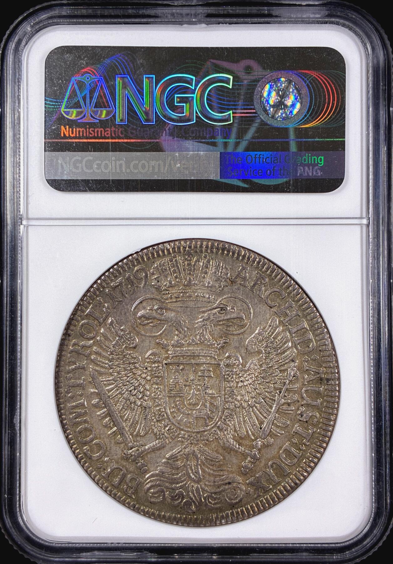 【雨安】【直播拍卖】【第0126期-评级币章】2026-03-07 周六 19:30 (金价1176, 银价22.16) [评级欧洲] Austria 奥地利 1泰勒 1719年 查理六世  NGC-MS62