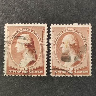 ↓君缘收藏753期☞钱币邮品↓无佣金、可寄存、满30元包邮  - 美国古典邮票，1883年美国第1任总统乔治·华盛顿邮票，随机发一枚