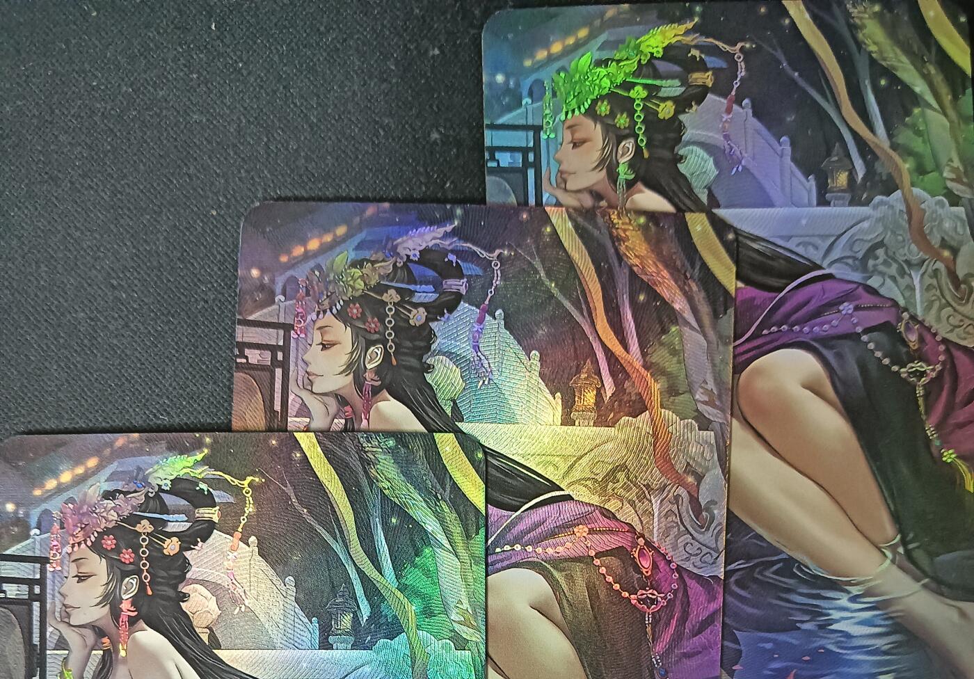 花开卡拍第61期（3月7号周六截拍，品控勿拍!!!拍品不寄存，运费5元（新疆需补运费差价或顺丰到付），自制卡难免瑕疵，可能存在轻微撞角爆边等出厂瑕疵，品控介意勿拍！） 青鸾殿旧版 艺术卡 典藏卡蔡夫人三宫，折光彩闪