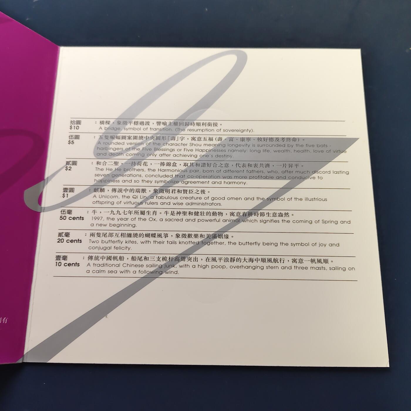 【全场包邮】纯粹捡漏拍508场 香港1997年官方封装回归版纪念套币