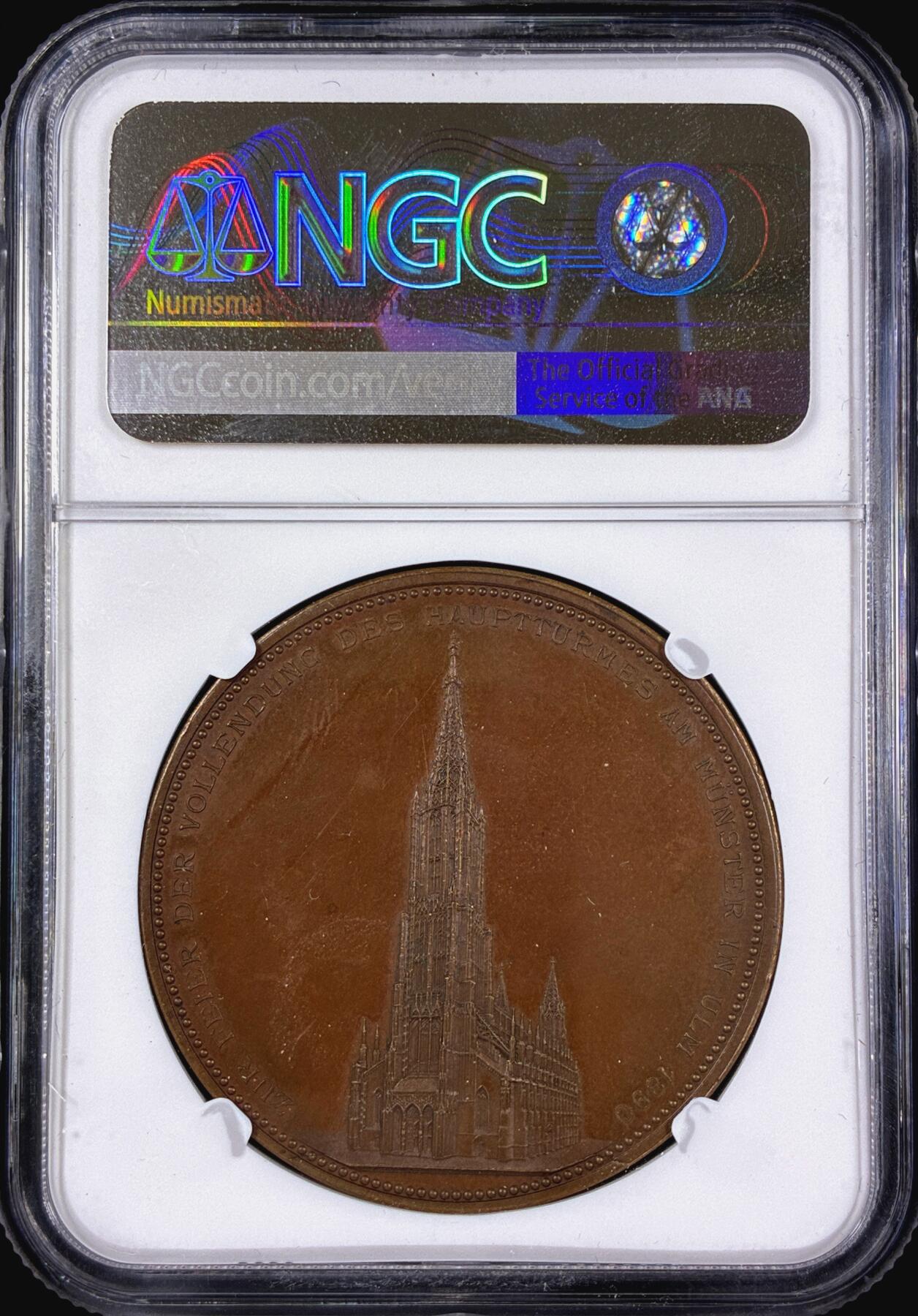 【雨安】【直播拍卖】【第0126期-评级币章】2026-03-07 周六 19:30 (金价1176, 银价22.16) [评级章] Germany [章] 德国 1890年 符腾堡 威廉二世 乌尔姆大教堂 铜章