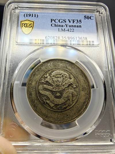 PCGS XF35 极品深打云南半圆龙 - PCGS XF35 极品深打云南半圆龙