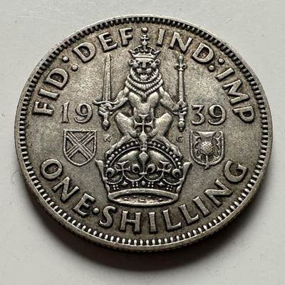 🌹外币初藏🌹🐯2026年第24场  每周二四六晚8️⃣点 接代拍 - 英国1939年一先令银币 5.6克50%银 a