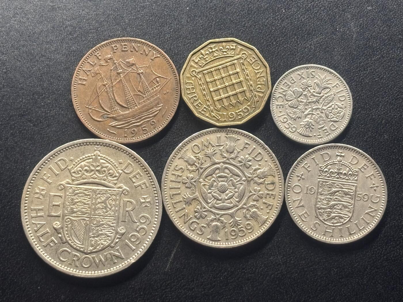 邮泉阁限时拍卖第四十二场（硬币在国外。请付邮费6元。） 英国1959年6枚