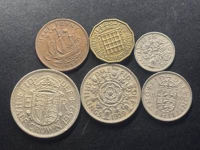 邮泉阁限时拍卖第四十二场（硬币在国外。请付邮费6元。） - 英国1959年6枚