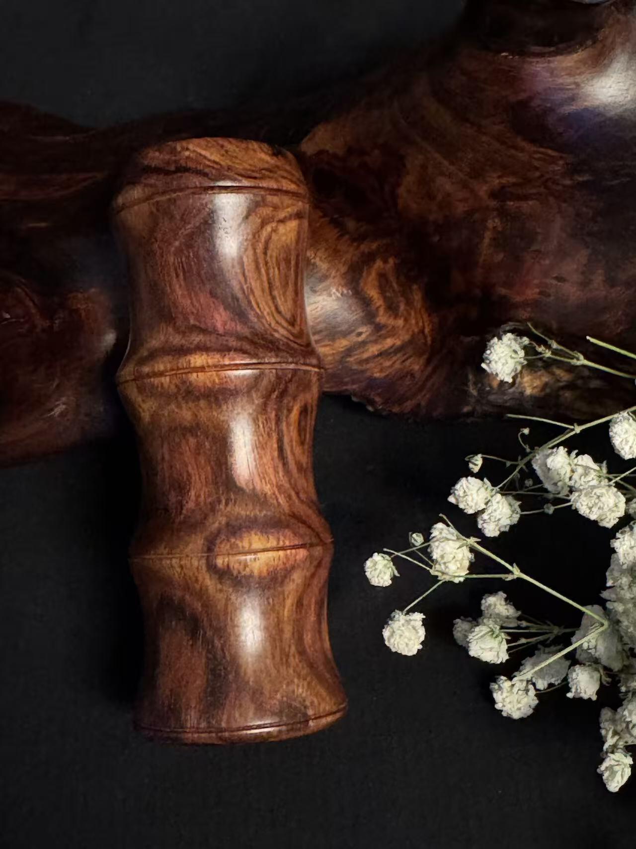 零元拍：海南黄花梨 手把件 节节高升 尺寸约：口径 37.5/101MM