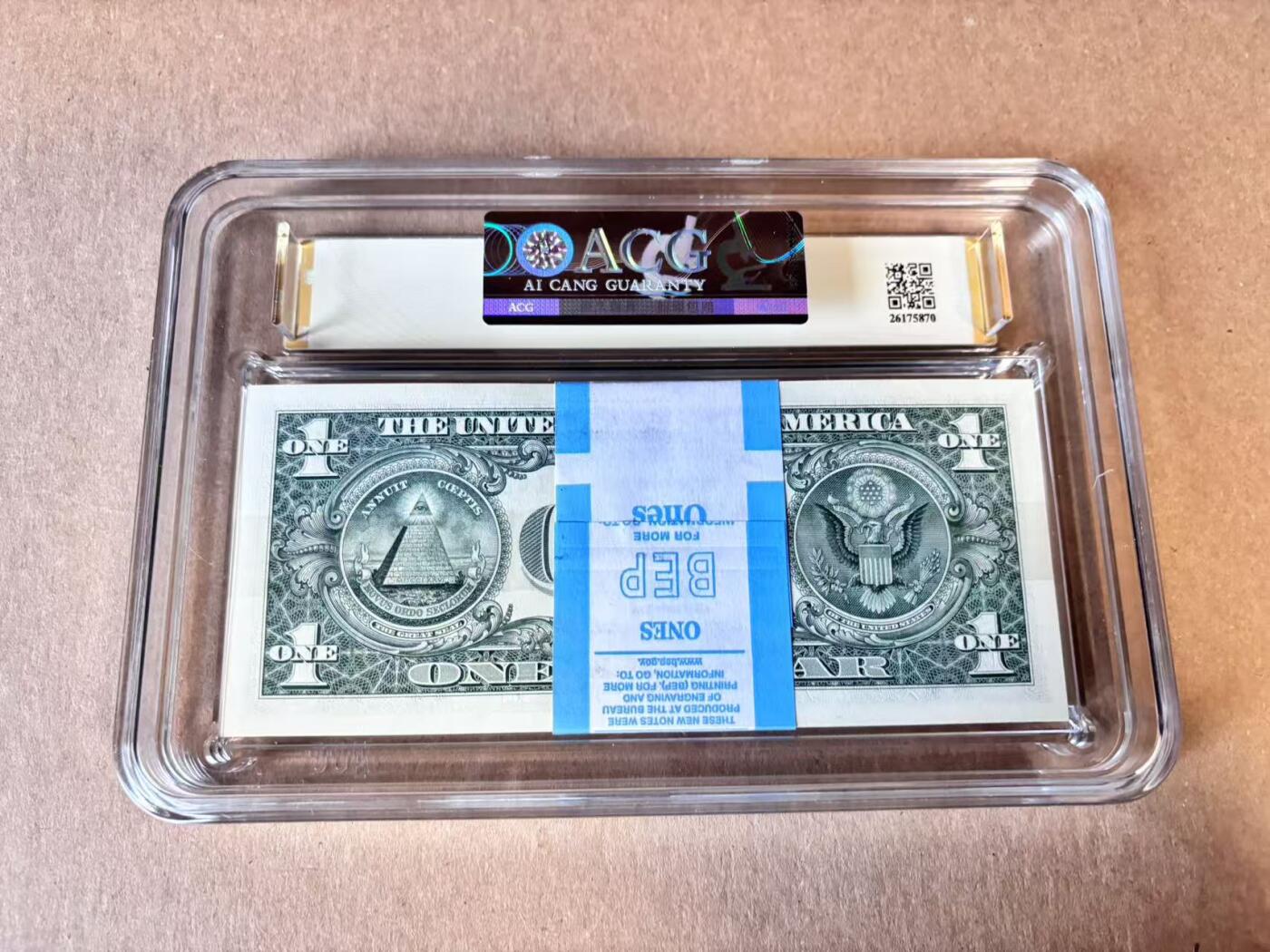 (800期大拍拍品火热征集中🔥）【Blue Auction】世界纸币精拍第790期——18级TOP拍卖/信誉/品质/专业/高效💫  【一刀 含66666老虎号】美国 2021年1美金 ACG67+EPQ