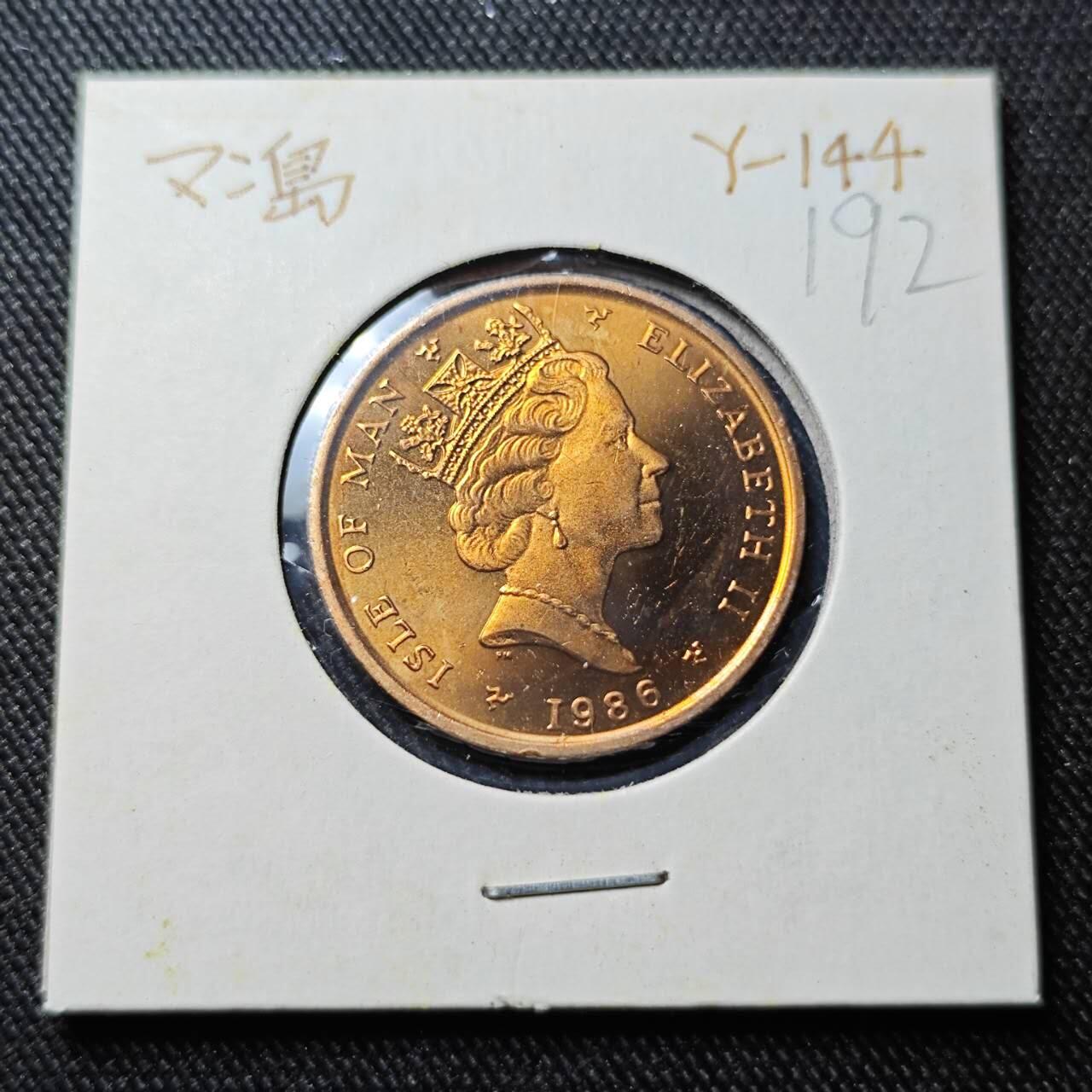 KK钱币收藏小铺   套币 批量/好品散币专场 2月预留时间 周末发货  1986马恩岛2便士铜币 好品