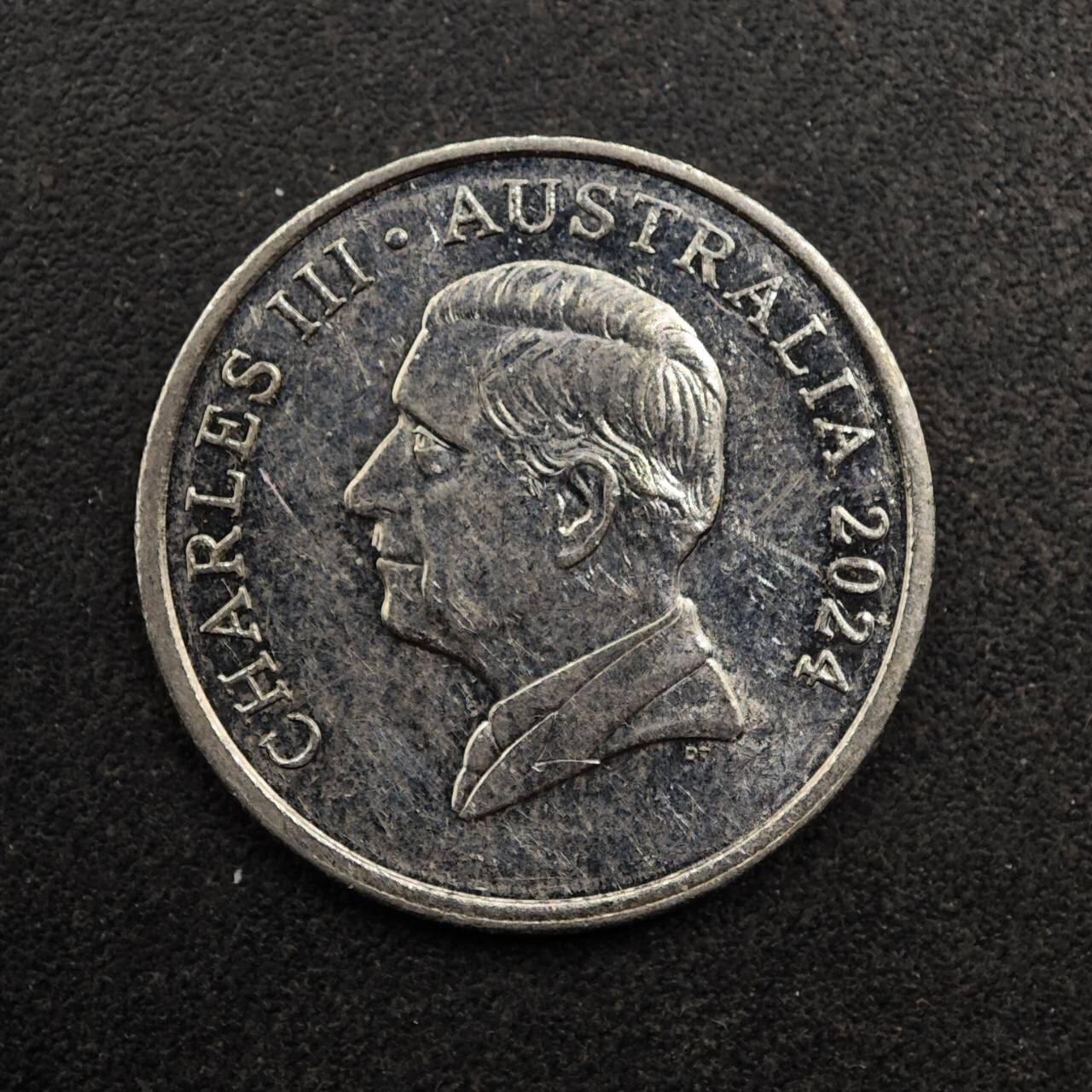 【淘币小摊】实时拍第八百七十五拍   散币场    每周一统一发货 澳大利亚2024年查尔斯三世5分镍币