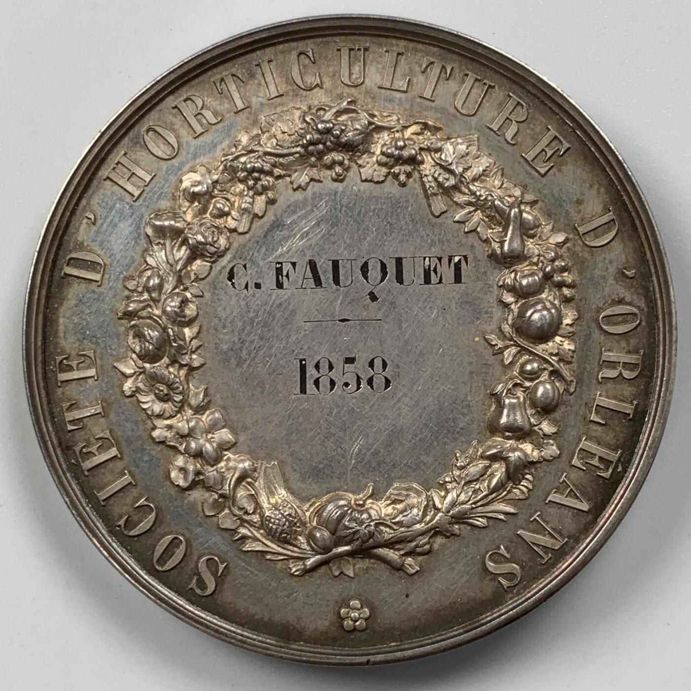 掌中浮雕-藏着的欧洲第053场 1858年法国园艺协会银章，45.7mm，49.56g