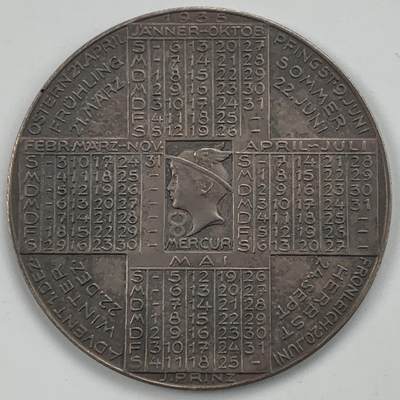 掌中浮雕-藏着的欧洲第053场 - 1935年奥地利日历银章，40mm，16.75g