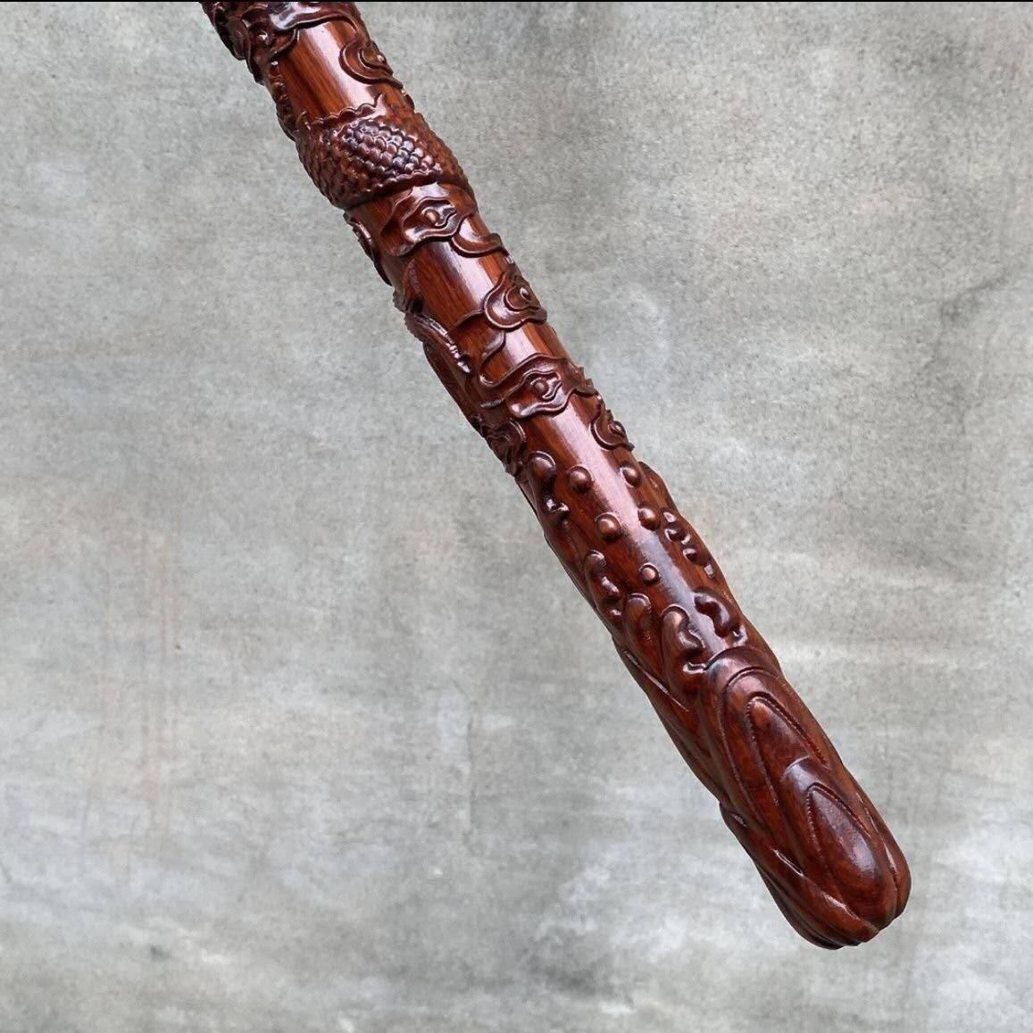 紫檀木双龙武术棍