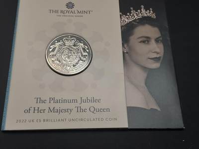 博彦收藏   3月7日 8点钱币专场 全场包邮 - 2022年女皇登基70周年 5英镑纪念币套装